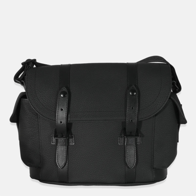 Pre-owned Louis Vuitton Black Taurillon Leather Christopher Messenger Bag