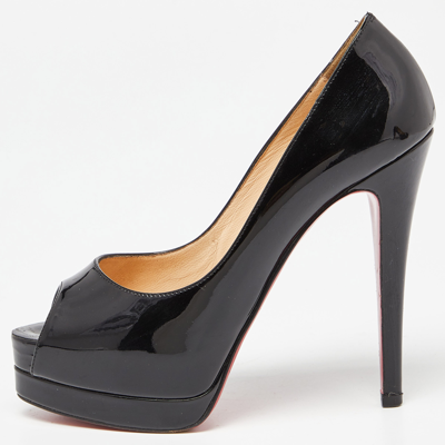 Pre-owned Christian Louboutin Black Patent Leather Altadama Pumps Size 36.5