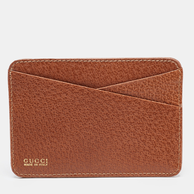 Pre-owned Gucci Brown Leather Card Holder