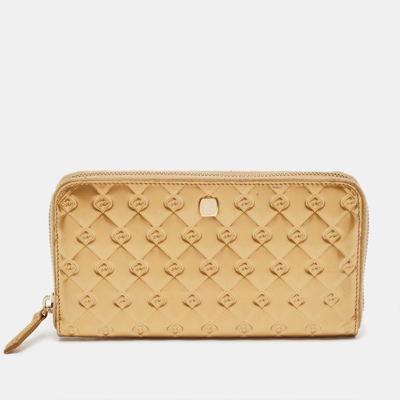 Pre-owned Fendi Licious Continental Wallet In Gold