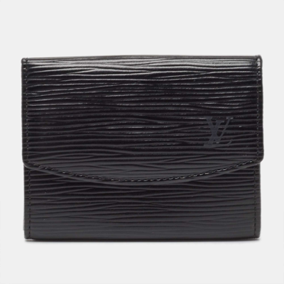 Pre-owned Louis Vuitton Black Epi Leather Business Card Holder