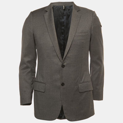 Pre-owned Dior Grey Wool Single-breasted Jacket S