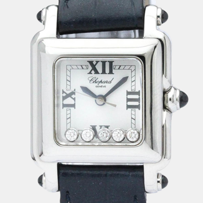 Pre-owned Chopard White Diamond Stainless Steel Happy Sport 27/8892-23 Quartz Women's Wristwatch 23 Mm