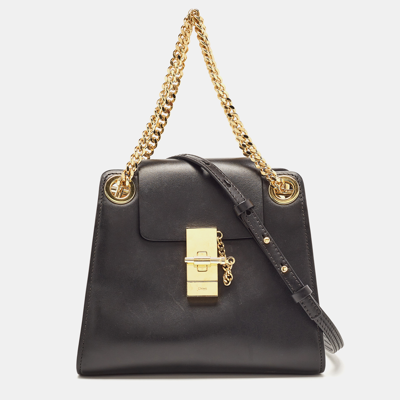 Pre-owned Chloé Black Leather Mini Annie Shoulder Bag
