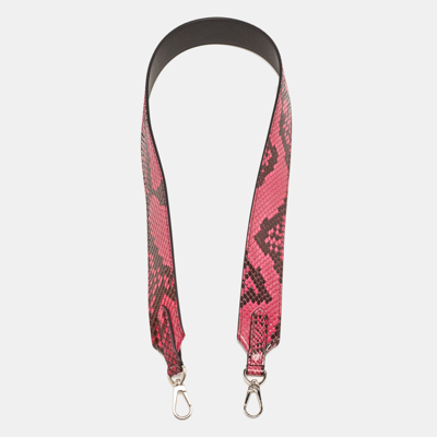 Pre-owned Louis Vuitton Pink Python Bandoulière Shoulder Bag Strap