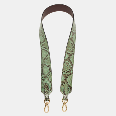 Pre-owned Louis Vuitton Green Python Bandoulière Shoulder Bag Strap