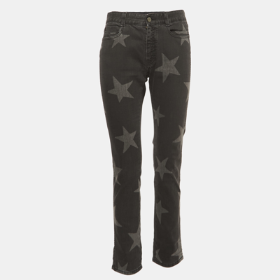 Pre-owned Stella Mccartney Black Washed Stars Print Denim Jeans S Waist 26"