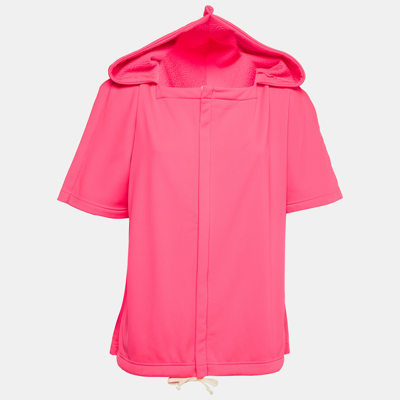 Pre-owned Comme Des Garçons Pink Jersey Zip-up Hooded Jacket M