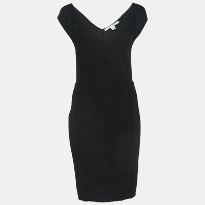 Pre-owned Diane Von Furstenberg Black Knit Sleeveless Mini Dress S
