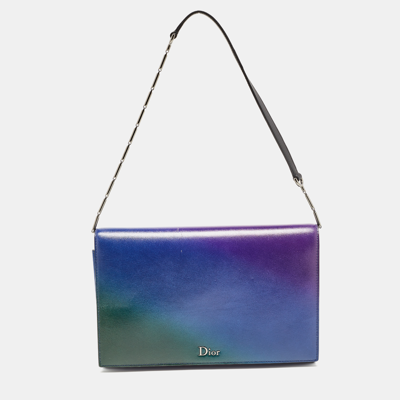 Pre-owned Dior Multicolor Ombre Leather Flap Bag