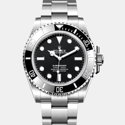 Pre-owned Rolex -stainless Steel 41 Black Automatic Submariner 124060