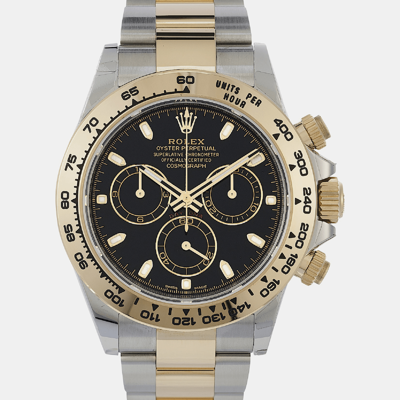 Pre-owned Rolex -18k Yellow Gold & Stainless Steel Automatic Daytona 116503 40 Mm In Black