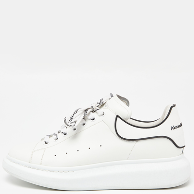 Pre-owned Alexander Mcqueen White/black Leather Oversized Sneakers Size 44