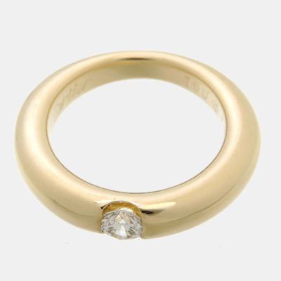 Pre-owned Cartier Ellipse 18k Yellow Gold Diamond Ring Eu 48
