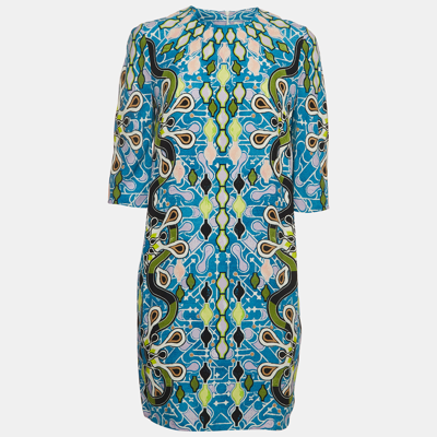 Pre-owned Peter Pilotto Multicolor Printed Crepe Dress M In Blue