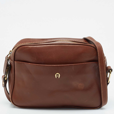 Pre-owned Aigner Brown Leather Crossbody Bag