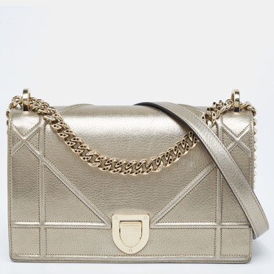 Pre-owned Dior Ama Flap Shoulder Bag In Metallic