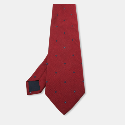 Pre-owned Loro Piana Maroon Motif Pattern Silk Traditional Tie In Red