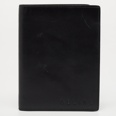 Pre-owned Celine Black Leather Compact Wallet