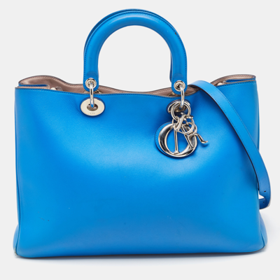 Pre-owned Dior Issimo Shopper Tote In Blue