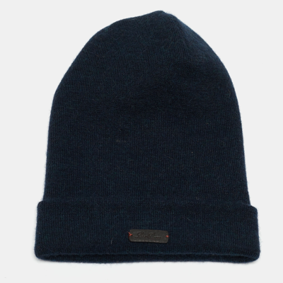 Pre-owned Loro Piana Navy Blue Berretto Cashmere & Alpaca Beanie Hat