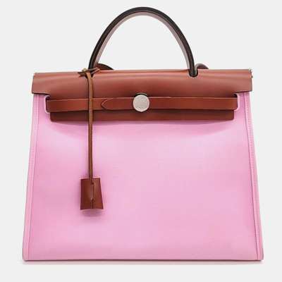Pre-owned Hermes New Zip Er Small Bag In Pink