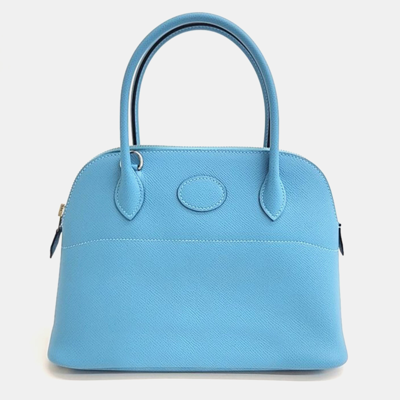 Pre-owned Hermes Leather Blue Bolide 27 Bag