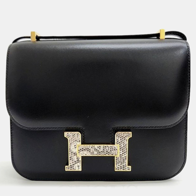 Pre-owned Hermes Leather Black Constance 18 Bag