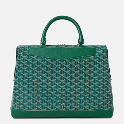 Pre-owned Goyard Green Leather And Signature Canvas Cisaplin Document Case