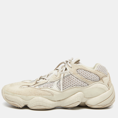 Pre-owned Yeezy X Adidas Cream Suede And Mesh Yeezy 500 Blush Sneakers Size 42