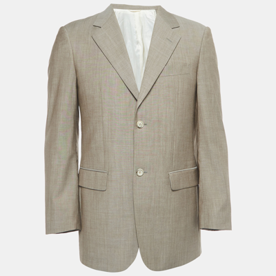 Pre-owned Balmain Light Brown Wool Blend Single Breasted Blazer Xs