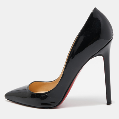 Pre-owned Christian Louboutin Black Pigalle Pointed Toe Pumps Size 37