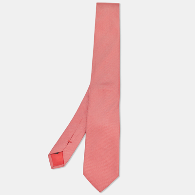 Pre-owned Boss By Hugo Boss Red/ White Checked Silk Tie