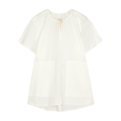 Lee Mathews Workroom White Poplin Top In Ivory