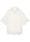 ZIMMERMANN LEXI EMBROIDERED CUT-OUT LINEN TUNIC