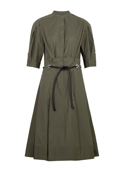3.1 Phillip Lim / フィリップ リム Belted Stretch-cotton Midi Dress In Green