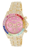 I TOUCH X ED HARDY CRYSTAL BRACELET WATCH, 40MM