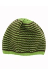 Portolano Stripe Cashmere Beanie In Cedar Green/ Brown