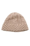 Portolano Chunky Cable Knit Beanie In Soft Pink