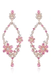 HOUSE OF FROSTED MEADOW 14K ROSE GOLD PLATED STERLING SILVER PINK & WHITE SAPPHIRE DROP EARRINGS
