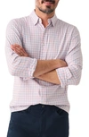 Faherty The Movement Plaid Button-up Shirt In Coral Breeze Gingham