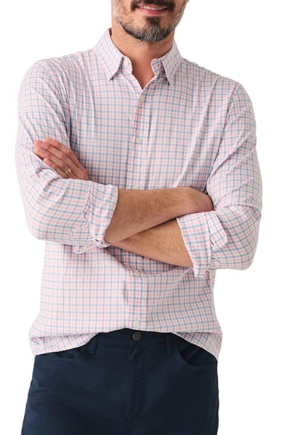Faherty The Movement Plaid Button-up Shirt In Coral Breeze Gingham
