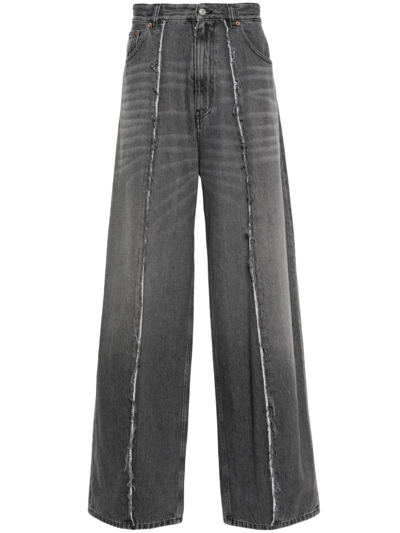 Mm6 Maison Margiela Wide-leg Cotton Jeans In Grey