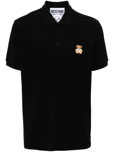 MOSCHINO POLO SHIRT WITH TEDDY EMBROIDERY