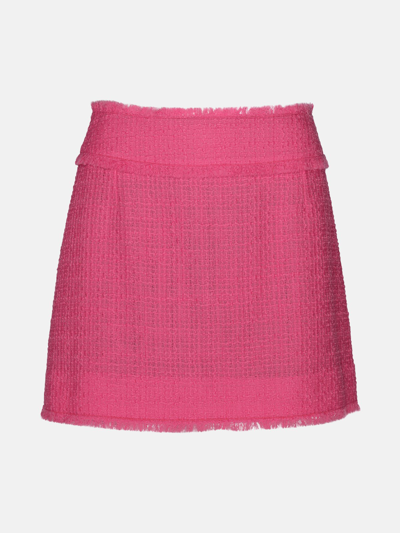 Dolce & Gabbana Pink Cotton Blend Miniskirt In Nude & Neutrals