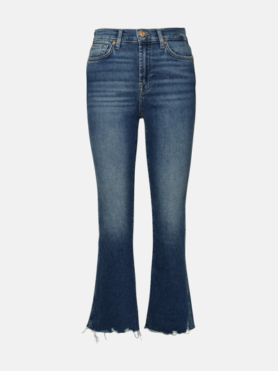 7 For All Mankind 'kick' Blue Cotton Blend Jeans
