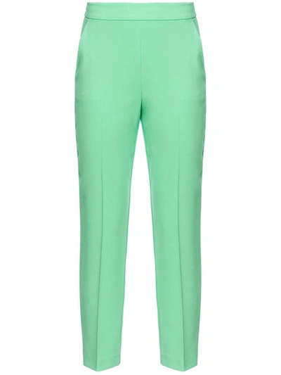 Pinko Pressed-crease Tapered-leg Trousers In Verde