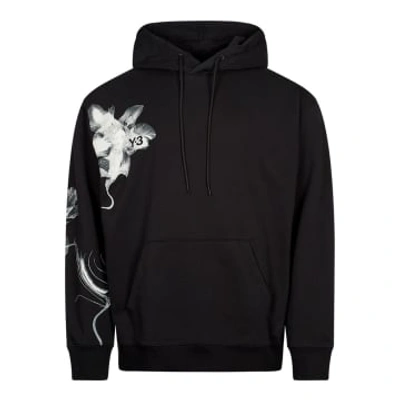 Y-3 Printed French Cotton-blend Terry Hoodie In Black