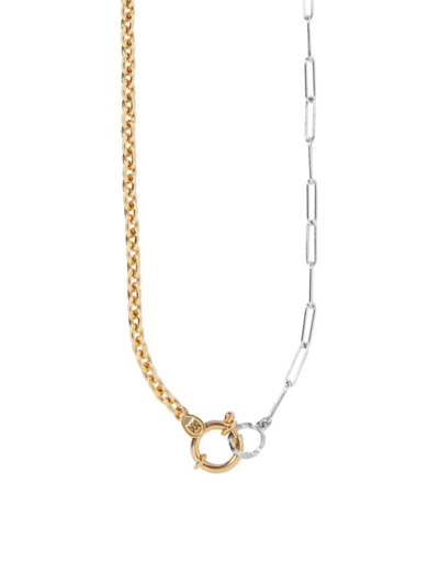Milamore 18k Gold Two-tone Duo Chain Necklace In Yellow Gold