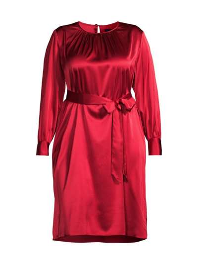Gabriella Rossetti Women's Natalia Stretch Silk Long-sleeve Dress In Rust